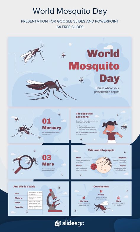 World Mosquito Day Mosquito Infographic, World Mosquito Day, World Rabies Day, Education Banner, Powerpoint Slide Designs, Presentation Design Layout, Power Points, Powerpoint Template Free, Power Point Template