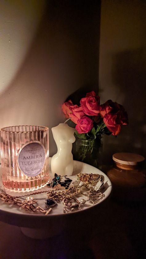 Night, cosy, flowers, candles, calm, aesthetic. Calm Aesthetic, Flowers Candles, Candle Night, Romanticizing Life, Flowers Aesthetic, Good Night, Candles, Flowers, Quick Saves