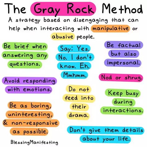 https://i.imgur.com/kqHhvof_d.webp?maxwidth=640&shape=thumb&fidelity=medium Gray Rock Method, Grey Rock Method, Grey Rock, Gray Rock, Narcissistic Behavior, Therapy Worksheets, Therapy Tools, Mental And Emotional Health, Coping Skills