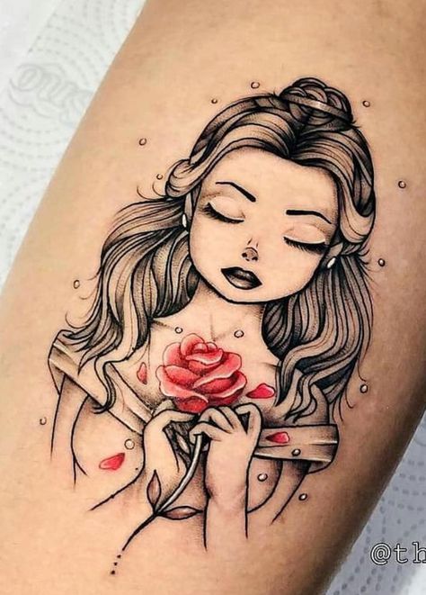 Matching Tattoos For Couples, Couple Tattoo Ideas, Belle Tattoo, Beauty And The Beast Tattoo, Tattoo For Baby Girl, Tattoos For Couples, Simple Tattoos For Women, Mommy Tattoos, Scary Tattoos