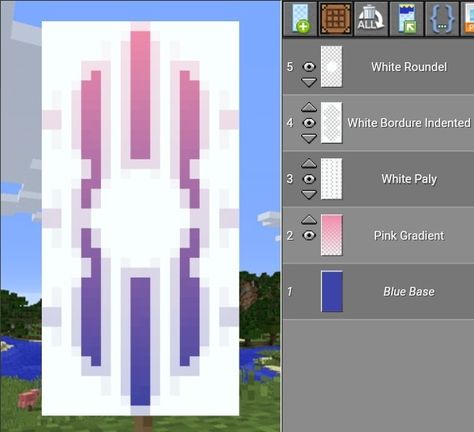 Minecraft banner Simple Minecraft Banner Designs, Minecraft Banner Rainbow, Minecraft Banner Designs Purple, Minecraft Bridge Ideas Simple, Minecraft Shield Design, Sztandary Minecraft, Minecraft Fence Designs, Minecraft Banners Designs, Mc Banner Designs