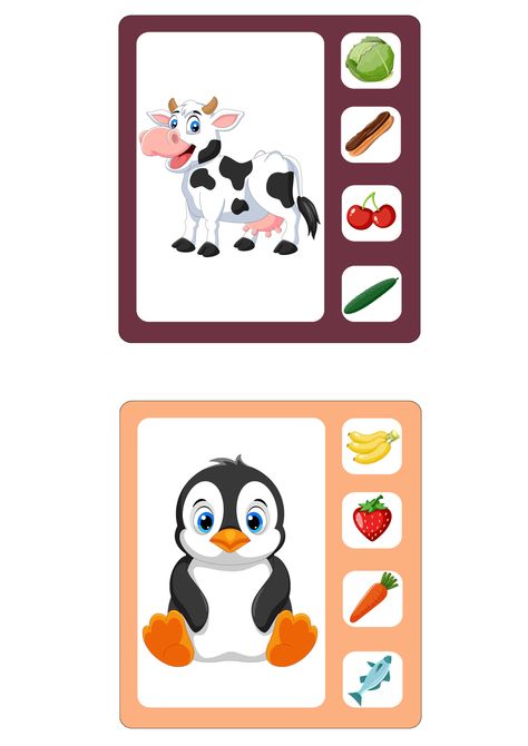 Food For Preschoolers, What Animals Eat, My Busy Books, Animal Activities For Kids, Preschool Fine Motor Activities, Animals Food, Animal Worksheets, Classroom Management Tool, Toddler Education