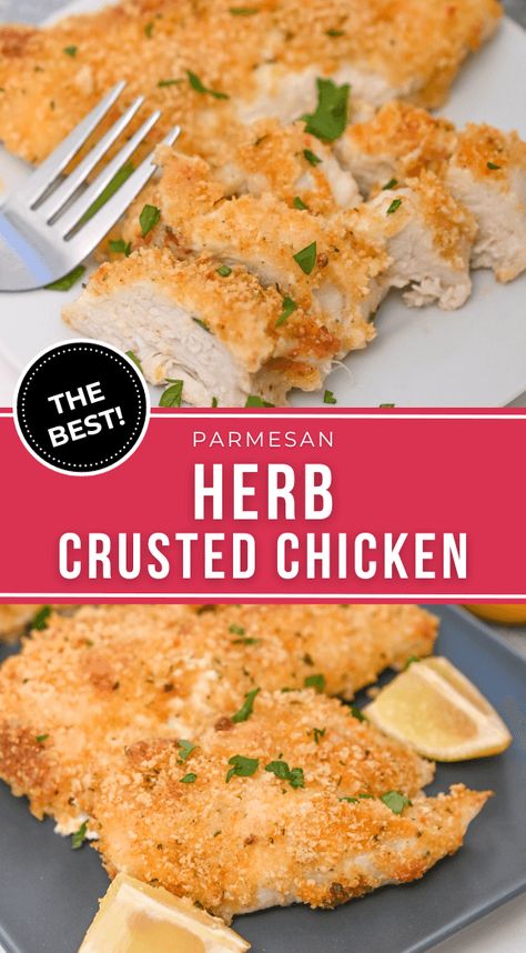 Parmesan Herb Crusted Chicken is perfect for a quick, weeknight meal that doesn’t require a lot of hands-on time. Parmesan Herb Crusted Chicken, Herb Crusted Chicken, Dinner Meat, Delicious Slow Cooker Recipes, Chicken Entrees, Cheese Chicken, Recipes Casserole, Parmesan Crusted, Crusted Chicken