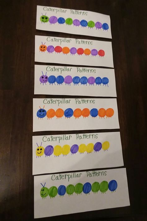 Patterns Crafts For Preschoolers, Pattern Art For Preschoolers, Spring Math Crafts Kindergarten, Pattern Centers Kindergarten, Preschool Pattern Art, Spring Patterns Preschool, Grade 2 Patterning Activities, Prek Pattern Activities, Pattern Art Kindergarten