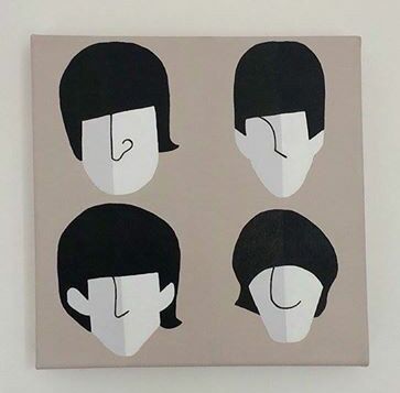 Hand painted Beatles canvas Beatles Drawing Easy, Beatles Painting Easy, The Beatles Painting Easy, The Beatles Art Painting, Beatles Crafts, Beatles Songs Art, The Beatles Cartoon Art, Beatles Painting, Beatles Artwork