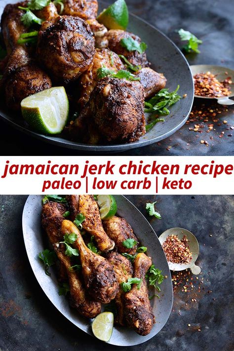 Low Carb Jamaican Recipes, Keto Jerk Chicken, Keto Jamaican Recipes, Jamaican Jerk Chicken Recipe, Chicken Recipes Juicy, 2024 Meals, Jerk Chicken Recipe, Paleo Dinners, Jamaican Jerk Seasoning