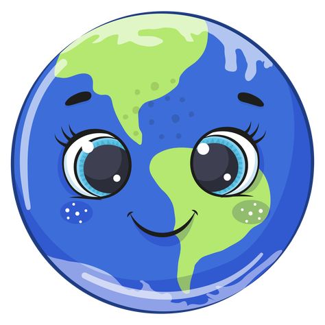 Cute Earth Drawings, Planets Pictures, Planet Cartoon, Earth Cartoon, Earth Clipart, Kids Classroom Decor, Planet Pictures, Earth Day Drawing, Addition Words