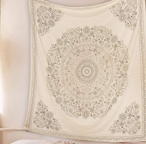 Beige Tapestry, White Tapestry, Apt Decor, Mandala Tapestries Wall Hangings, Bohemian Wall Hanging, Design Mandala, Boho Tapestry, Bohemian Tapestry, Fabric Wall Hanging