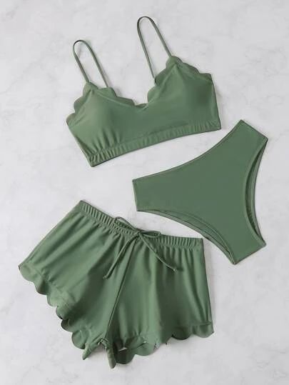 Mint Swimsuit, Aesthetic Swimsuit, Green Bathing Suits, Bathing Suit Shorts, Swim Shorts Women, Swimsuit With Shorts, Swimsuits Outfits, Black Bathing Suits, Green Swimsuit