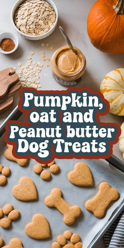 Treat your pup to these delicious oat dog cookies, perfect for the holiday season! 🐾 With wholesome ingredients like pumpkin, oats, and peanut butter, they’re an easy-to-make, healthy snack. 🎄 Ideal as Christmas dog treats or for any special occasion, these cookies are sure to make tails wag. Try this simple recipe and give your furry friend a treat they’ll love! ❤️🐕 Peanut Butter Pumpkin Oatmeal Dog Treats, Peanut Dog Treats, Pumpkin Oat Flour Dog Treats, Pumpkin Grain Free Dog Treats, Oat And Pumpkin Dog Treats, Pumpkin Oats Dog Treats, Pumpkin Dog Treats No Egg, Dog Treats With Oats And Peanut Butter, Pumpkin Peanut Butter Dog Treats Recipes