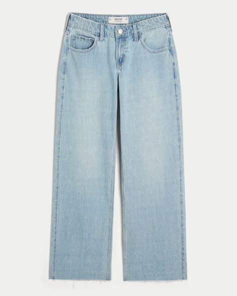 Women's Low-Rise Lightweight Ripped Dark Wash Baggy Jeans | Women's Clearance | HollisterCo.com