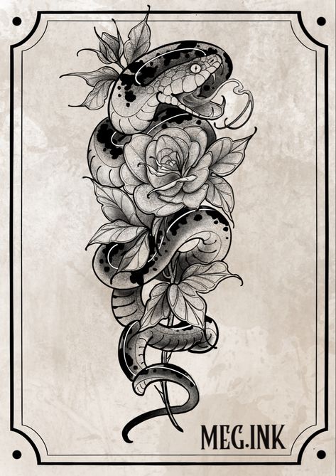 Neo Trad Snake Tattoo, Neotraditional Snake Tattoo, Neotraditional Snake, Learn To Tattoo, Hannya Mask Tattoo, Cobra Tattoo, Tatuagem Masculina Pequena, Reaper Tattoo, Chicano Style Tattoo