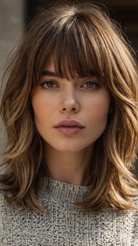 Best Trends for Layered Shoulder Length Hair With Bangs ðŸ’« Layered Shoulder Length Hair, Shoulder Length Hair With Bangs, Seamless Hair Extensions, Shag Haircuts, Hair With Bangs, Shag Haircut, Thinning Hair, Style At Home, Shoulder Length Hair