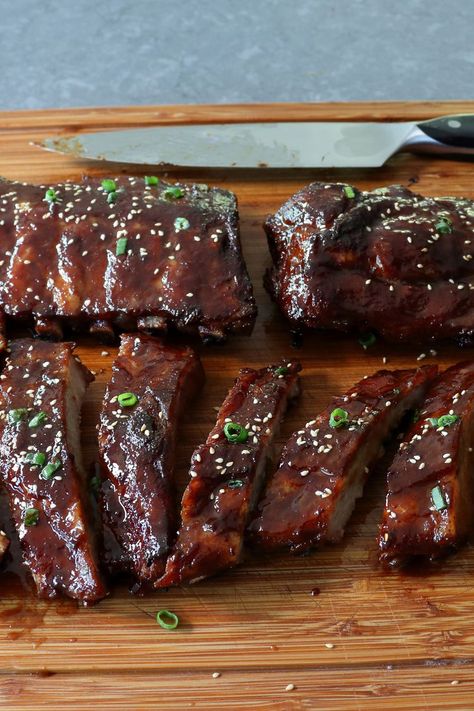 The Best Teriyaki Ribs Teriyaki Ribs In Oven, Beef Ribs In Oven, Teriyaki Ribs, Best Teriyaki Chicken, Ribs Recipes, Pork Meals, Ribs In Oven, Slow Cooker Ribs, 5 Ingredient Dinners