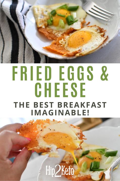 Hip2keto Recipes, Cheese Eggs Recipe, Fried Egg Breakfast, Fried Egg Recipes, Keto Egg Recipe, Keto Board, Eggs And Cheese, Breakfast Cheese, Over Easy Eggs