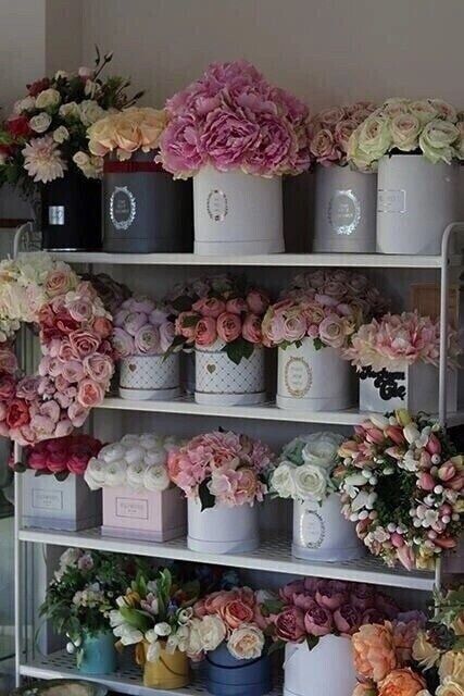 Flower Shop Interiors, Florist Studio, Flower Shop Decor, Creative Garden Decor, Flower Cafe, Flower Shop Design, Luxury Flower Bouquets, Aesthetic Garden, Flower Box Gift