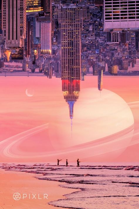 Upside Down City Wallpaper, Strange Dreams Aesthetic, Spaces And Places Art, Dream Scape Art, Surrealism Building, Dream Illustration Surrealism Artworks, Daydream Aesthetic Art, Dream Big Aesthetic, City Surrealism