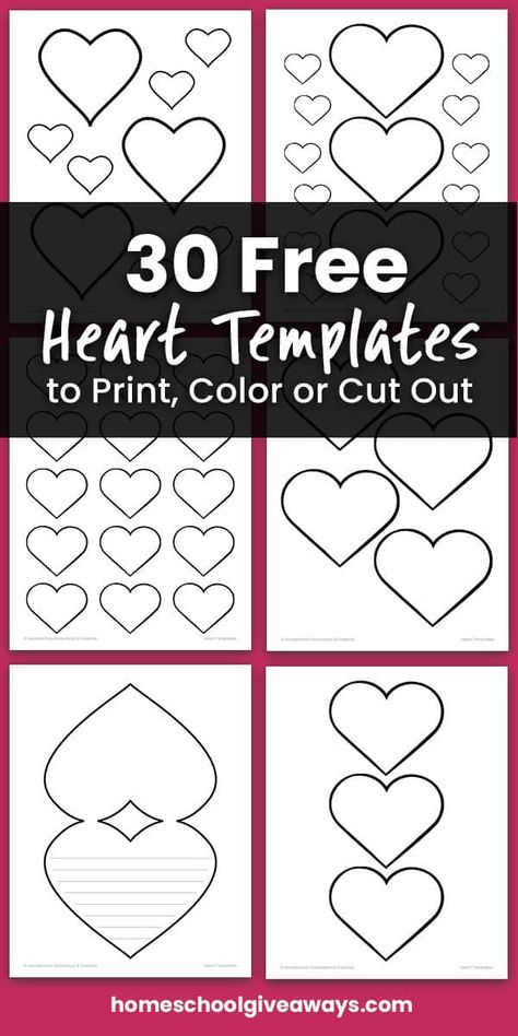 Looking for some simple heart templates? Free heart outlines can be used to color or cut out for fun Valentine's Day projects and cards. Heart Patterns Printable, Free Stencils Printables Templates, Heart Shapes Template, Printable Heart Template, Stencils Printables Templates, Heart Art Projects, Free Stencils Printables, Printable Shapes, Heart Coloring Pages