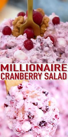 Millionaire Cranberry Salad is the perfect sweet side dish to serve on Thanksgiving! The sweet and tart combo will make you crave more! Fluff Desserts, Cranberry Salad, Savory Meals, Jello Recipes, Fruit Decorations, Cranberry Recipes, India Food, Fruit Salad Recipes, Dessert Salads