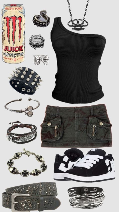 Trashy Outfits, 2000s Outfits, Emo Grunge, Bracelets And Necklaces, Swaggy Outfits, Cute Everyday Outfits, Really Cute Outfits, Summer Fashion Outfits, Girly Outfits