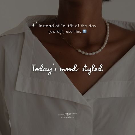 instead of “outfit of the day / ootd” use these:🥰 #ootd #outfit #outfitoftheday #fashion #quotes #quotesoftheday #caption #notes #instagramtips #randomthoughts #fyp #margesn #smm Fashion Quotes, Ootd Outfit, Instagram Tips, Story Ideas, Instagram Story Ideas, Instagram Story, Outfit Of The Day, The Day, Ootd