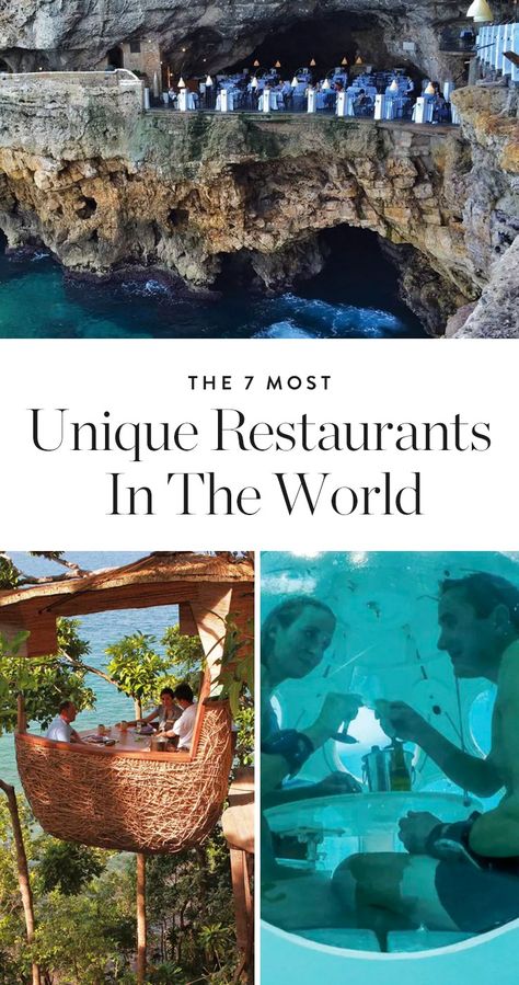 Here are 7 of the most unique restaurants around the globe. Cheap Family Vacations, Traveling Tips, Airline Travel, Unique Restaurants, Vacation Inspiration, Unique Hotels, Vacation Places, Future Travel, Travel List