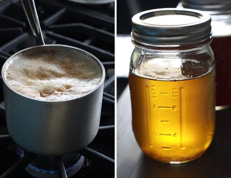 Liquid Gold (a.k.a. Clarified Butter and Ghee) - Alton Brown Liquid Butter, Ghee Recipe, Brown Recipe, Chocolate Mug Cake, Alton Brown, Butter Recipes, Kitchen Smells, Breakfast Drink, Flourless Chocolate