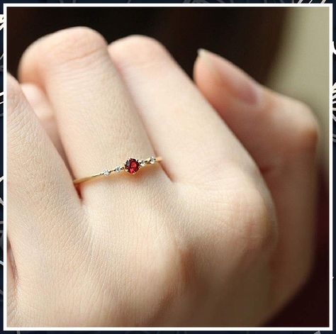 Zhiwen Cute Dainty Women's 14K Gold Ruby Drill Rings Delicate Rings Gemstone Rings Wedding Jewelry Heart Gemstone Promise Eng Unique Ruby Rings, Ruby Ring Designs, Rings Delicate, Rings Gemstone, Red Stone Ring, Dainty Band, Cute Engagement Rings, Opal Band, Jewelry Heart