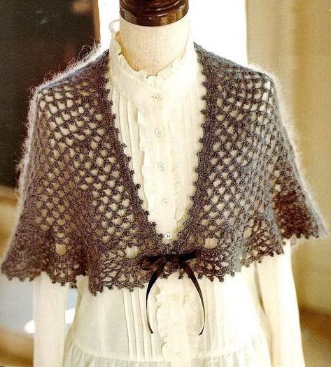 Stylish Easy Crochet: Crochet Lace Shawl Cape Bolero Haken, Crochet Capelet Pattern, Crochet Caplet, Crochet Cape Pattern, Capelet Pattern, Lace Capelet, Crochet Collar Pattern, Lace Shawl Pattern, Crochet Capelet