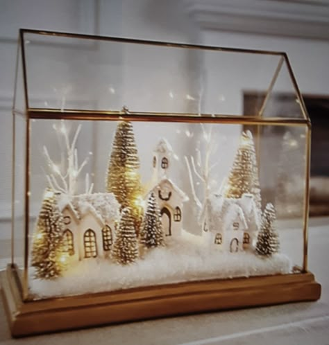 Winter Diorama, Valerie Parr Hill, World Of Wonder, Christmas Lanterns, Glass Terrarium, Festive Design, Christmas Scene, Country Christmas, Christmas Centerpieces