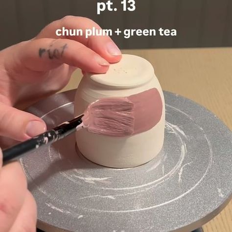 frida | should i make this a series?? 😌 specifics: @maycocolors speckled plum & green tea stoneware glaze. two coats speckled plum and four coats... | Instagram Green Tea Glaze Combinations, Blue Rutile, Just Keep Going, Ceramics Pottery, Me When, Keep Going, Green Tea, And Now, Then And Now