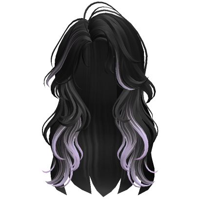 Layered Side Part(Black&Purple) - Roblox Hair Roblox Girl, Layered Side Part, Hair Roblox, Teal Ombre, Black Hair Roblox, Kawaii Hairstyles, Create An Avatar, Purple Outfits, Fluffy Hair