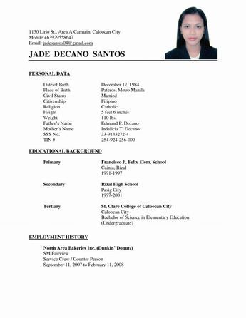 Basic Resume Examples Easy Resume Example For Simple Filipino Resume Format Theomegaca - wikiresume.com Resume For Job Application, Basic Resume Format, Resume Format Free Download, Professional Resume Format, Basic Resume Examples, Simple Resume Format, Job Resume Format, Sample Resume Format, Good Resume