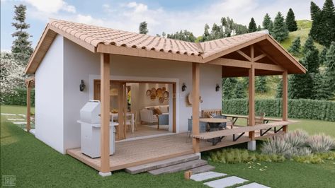 Conservation Of Natural Resources, Garden Steps, Tiny Cabins, Architecture Model Making, Modern Tiny House, Small Cabin, Open Concept Kitchen, Updating House, Prefab Homes