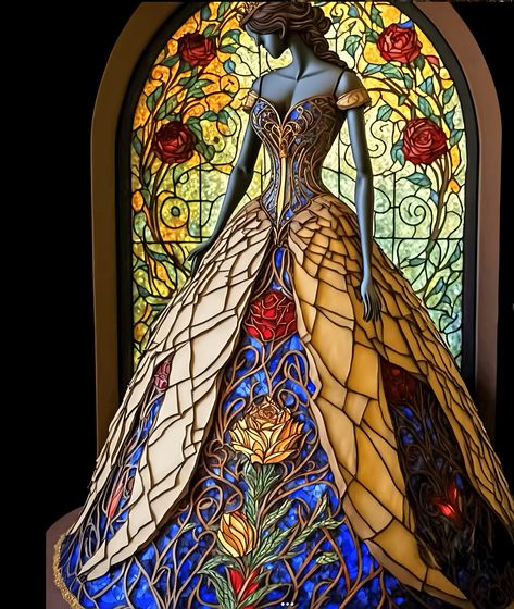 Fantasy Fairy Dress, Vishma Maharaj, Disney Stained Glass, Mosaic Home, Awesome Hairstyles, Outfit Art, Art Cross Stitch, Painting Embroidery, Fantasy Land