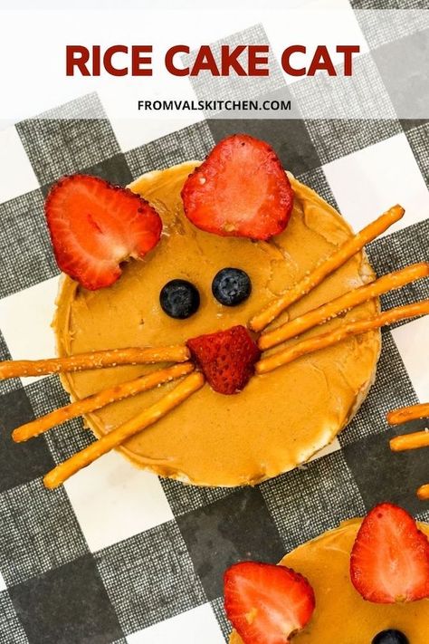 Animal Snacks For Kids To Make, Mouse Themed Snacks, Stellaluna Crafts, Snack Crafts, Pancake Ideas, Rice Cake Snacks, Cake Cat, Theme Snack, Kids Food Crafts