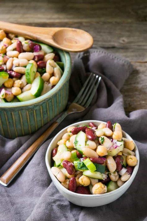 Bean Salad Dressing, Bean Salad Healthy, Protein In Beans, Three Bean Salad, Red Kidney Beans, Baking Powder Uses, Wfpb Recipes, Bean Salad Recipes, Low Cholesterol