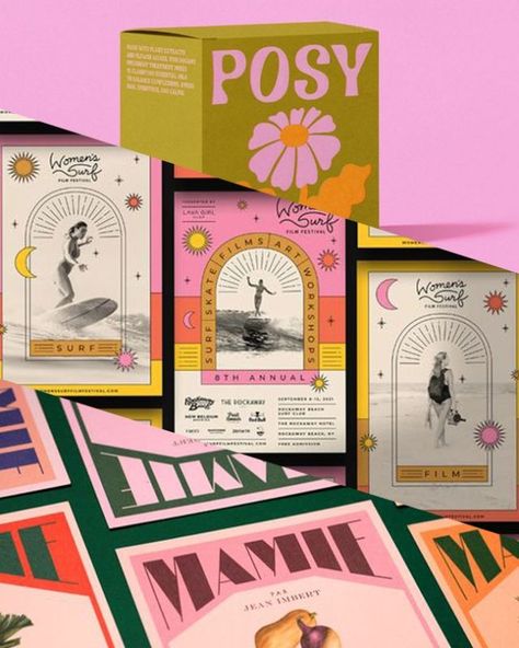 Retro Packaging Ideas, Retro Nostalgia Graphic Design, Modern Vintage Packaging, Modern Nostalgia Design, Fun Package Design, 70s Packaging Design, Modern Nostalgia Graphic Design, 70s Inspired Branding, Vintage Inspired Branding