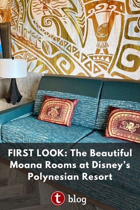 PHOTOS: We love the look of the NEW Moana-themed rooms at Disney's Polynesian Resort. See our first look at this exciting new option. Tub Room, Disney Polynesian, Hot Tub Room, Polynesian Village Resort, Polynesian Village, Polynesian Resort, Themed Rooms, Room Color, Disney S