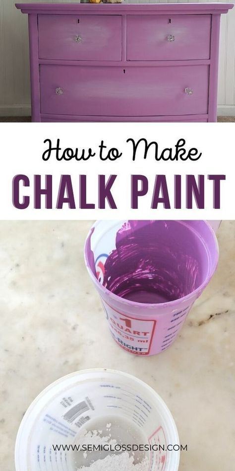 Make Your Own Chalk Paint, Chalk Paint Techniques, Diy Chalk Paint Recipe, Make Chalk Paint, Chalk Paint Recipe, Homemade Chalk Paint, Homemade Chalk, Paint Recipe, Painted Furniture Colors