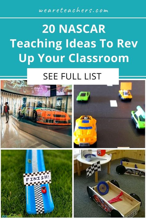 20 NASCAR Teaching Ideas To Rev Up Your Classroom Race Car Stem Activity, Cars Preschool, Red Week, Steam Lessons, Outdoor Learning Activities, Racing Theme, Science Camp, Physical Education Activities, Game Based Learning