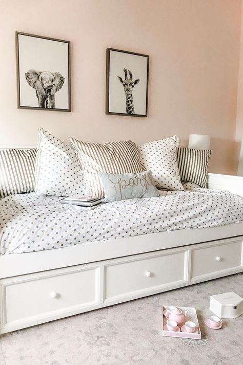 Pottery Barn Daybed, Girls Daybed Room, Polka Dot Sheets, Teen Rug, Nursery Daybed, Girls Daybed, Nursery 2024, Bed Target, Toddler Day Bed