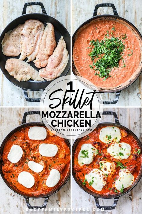 Leftover Marinara Sauce Recipes, Mozerella Recipes, Flavor Frenzy, Fresh Mozzarella Recipe, Recipes With Mozzarella Cheese, Chicken Marinara, Quick Chicken Dinner, Marinara Recipe, Tomato Cream Sauce