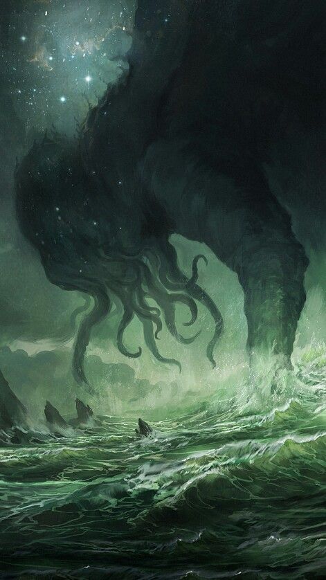 Mood Background, Ship In The Ocean, Lovecraft Monsters, Lovecraft Art, Cthulhu Art, Scary Sounds, Lovecraftian Horror, Dark Fantasy Artwork, Eldritch Horror