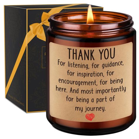 PRICES MAY VARY. Thank you gifts; Featuring the saying “Thank you for listening, for guidance, for inspiration, for encouragement, for being here. And most importantly for being a part of my journey”, our candle makes a great gift for teacher, friend, or anyone who has inspired you; It’s an ideal leaving present for someone; A thoughtful and meaningful gift for teacher, mentor, boss, best friend, coworker, mom, dad, therapist, counselor, professor, principal, manager, supervisor, midwife, nurse, Supervisor Gifts Ideas, Mentor Gifts, Best Thank You Gifts, Supervisor Gifts, Teacher Mentor, Coworker Leaving, Leaving Presents, Gifts For Friend, Essay Tips