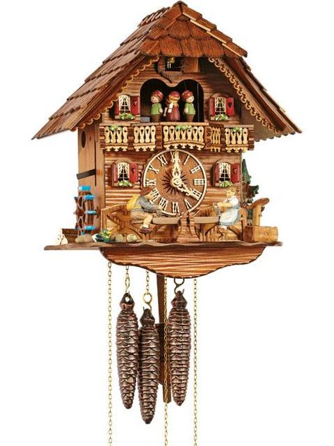 Check this cuckoo clock out on Just Cuckoos! Coocoo Clock, Black Forest House, Forest Clock, Black Forest Germany, Unusual Clocks, Teeter Totter, Cuckoo Clocks, The Black Forest, Mechanical Clock