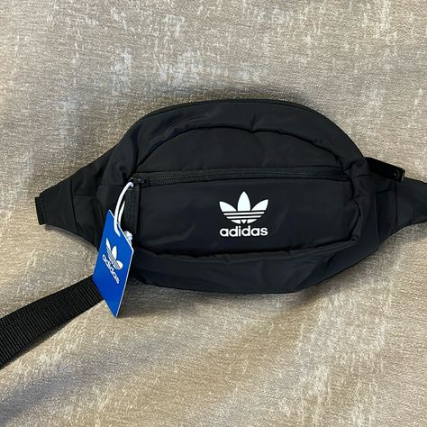 Adidas Waist (Fanny) Pack New With Tags Black With Adidas Logo In Front 2 Front Zippers Little Pocket In Front Has An Attachment For Keys To Click On Too Super Cute Adjustable Extended Strap For Your Small To Larger Size Waist Padded Back For Comfortable Extended Wear Smoke Free Household Fast Shipper Adidas White Bag For Streetwear, Casual Adidas Nylon Bags, Adidas White Streetwear Bag, White Adidas Bag For Streetwear, Adidas Bag, White Luggage, Adidas Backpack, Mesh Backpack, Adidas Bags