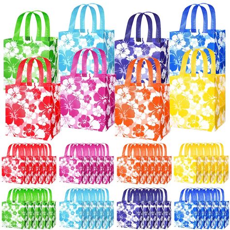 PRICES MAY VARY. Bulk Hibiscus Party Favor Tote Bags: get 48 hibiscus tote bags in 8 distinct bright colors, which are red, orange, yellow, green, blue, pink, light blue, and purple; This ample amount means you can distribute them among family and friends at your birthday celebration Hibiscus Theme Design: embellished with iconic hibiscus design, these luau party favor bags exude an authentic and retro feel that can create a powerful festive vibe; Use these luau party favor bags to decorate your Hibiscus Tote Bag, Hawaii Birthday Party, Hello Kitty Birthday Theme, Luau Party Favors, Bulk Party Favors, Hawaiian Gifts, Tropical Gifts, Party Favors For Adults, Bags For Kids