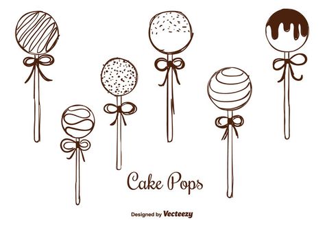 Hand Drawn Cake Pops Vectors Cake Pop Tattoo, Cake Pop Illustration, Cake Pop Drawing, Cake Pop Logo, Sweets Branding, Pop Drawing, Starbucks Cake Pops, Snorlax Pokemon, Starbucks Cake