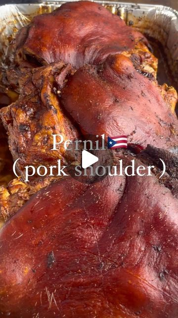 E on Instagram: "Recipe ⬇️ Pernil ( Puerto Rican Pork Shoulder )   Ingredients:    - pork shoulder  - Oil  - Garlic cloves  - Sazon  - Adobo - Black pepper  - Chilli powder  - Salt  - Rosemary  - Sofrito   Special Rub : black pepper, adobo, sazon, salt, rosemary, chilli powder.   Instructions:   1. Wash the pork shoulder  2. Stab pork shoulder with holes ( not skin )  3. Stuff garlic cloves inside holes  4. Season with my special rub and sofrito  5. Wipe skin down with wet paper towel for perfect clean crispy skin .  Roast Instructions:   6 hours and 30 minutes  Preheat oven to 425 degrees . Roast for 1 hour 🕟  Bring heat down to 350 degrees for 5 hours 30 minutes.   [ how to make pernil, how to make pork shoulder, roast, oven, oven roast, pork shoulder, how to season pork shoulder, cook Pork Shoulder Roast In Oven, Spanish Pork Shoulder, Puerto Rican Pernil, Roasted Pork Shoulder Recipes, Spanish Pork, Pork Roast In Oven, Pork Shoulder Recipes, Pork Shoulder Roast, Puerto Rican Recipes